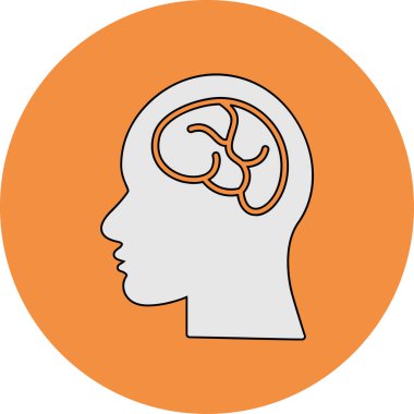 Beyin vektör simgesi Psikiyatri konsept vektör çizimi 