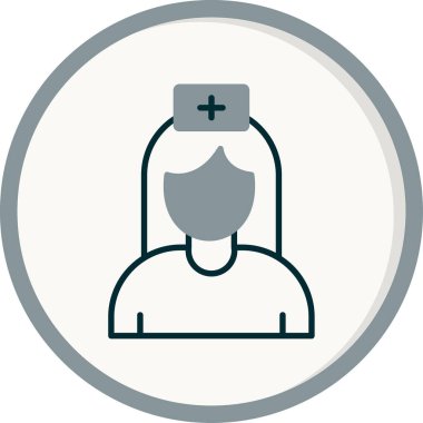 Hemşire hanım. Web simgesi basit illüstrasyon