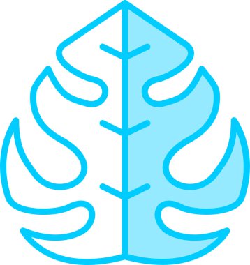 Tropikal yaprak. Web simgesi basit illüstrasyon 