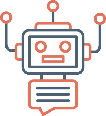 Chatbot, robot simgesi, vektör illüstrasyonu