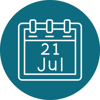 Temmuz takvim ikonu. vektör illüstrasyonu