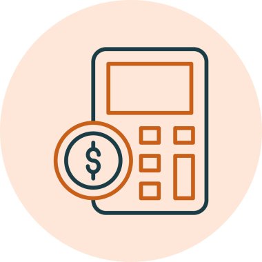 Web için dolar simgesi olan bir vektör hesap makinesinin soyut gösterimi.