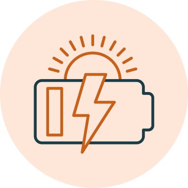 Güneş Enerjisi Ağ ikonu vektör çizimi