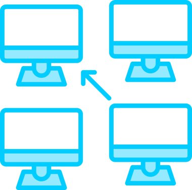 Merkezi olmayan modern simgenin vektör illüstrasyonu