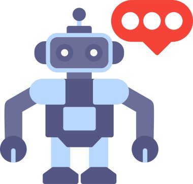 Chatbot, robot simgesi, vektör illüstrasyonu