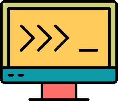 bilgisayar terminali simgesi, vektör illüstrasyonu basit tasarım