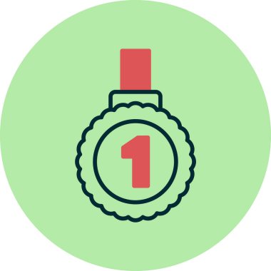 İlk yer madalya vektör çizim 