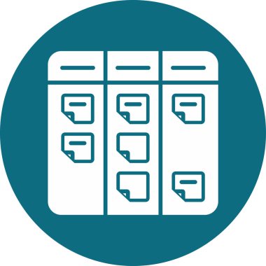 Kanban akış şeması doğrusal simgesi. Not simgesi olan tahta. İş akışı yönetimi. Çalışmalar devam ediyor. Program sistemi. İnce çizgili çizim. Contour sembolü. Vektör çizimi. Düzenlenebilir vuruş