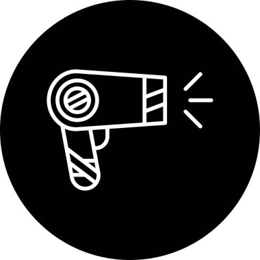 saç kurutma web simgesi vektör illüstrasyonu