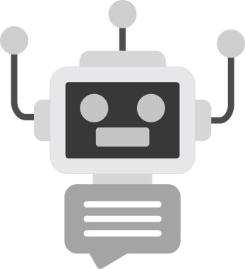 Chatbot, robot simgesi, vektör illüstrasyonu