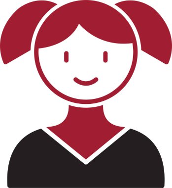 Kızım. Web simgesi basit illüstrasyon 