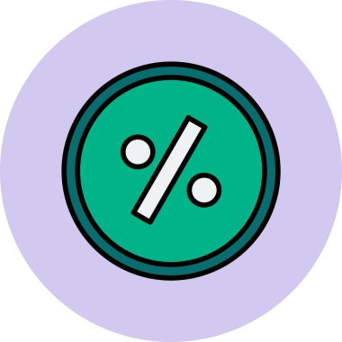 İndirim simgesinin vektör illüstrasyonu, yüzde