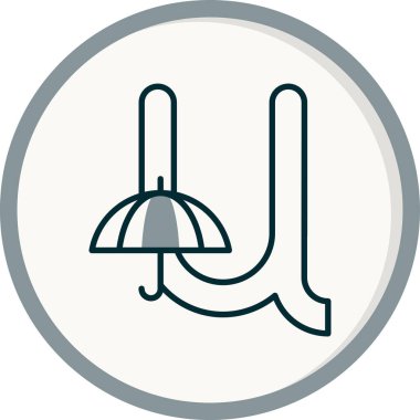 Küçük harf u 'nun vektör çizimi                                     