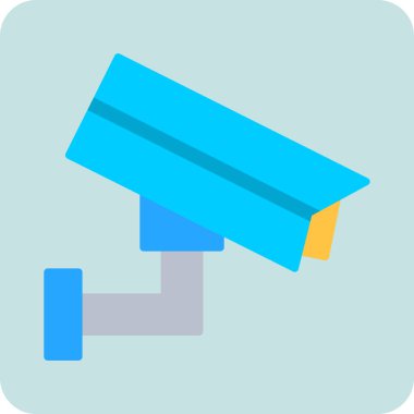 Kapalı devre televizyon. Web simgesi basit illüstrasyon 