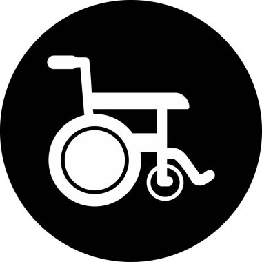 Tekerlekli sandalye web simgesi. vektör illüstrasyonu