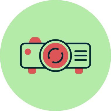 Projektör. Web simgesi basit illüstrasyon