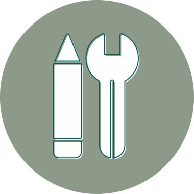 Kalem ve Kırpma simgesinin vektör çizimi