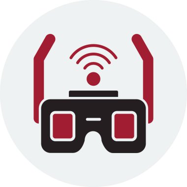 sanal gözlük simgesi, vektör illüstrasyonu 