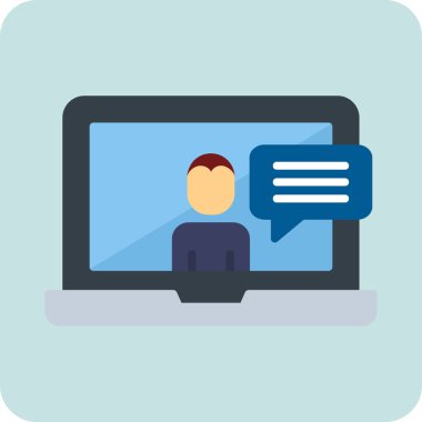 Ana hatlı biçim vektör illüstrasyon tasarımında konferans simgesi