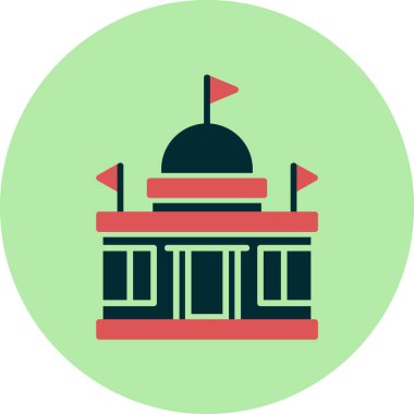 Elçilik binası ikon vektör illüstrasyonu