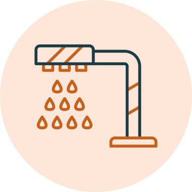 Duş. Web simgesi vektör illüstrasyonu