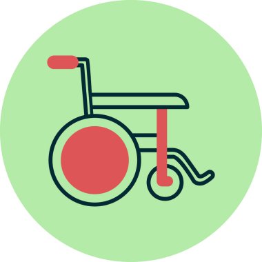 Tekerlekli sandalye web simgesi. vektör illüstrasyonu