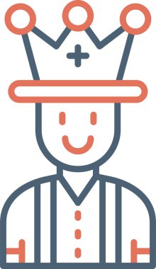 Kral Avatar simgesi, vektör illüstrasyonu