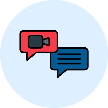 Ana hatlı biçim vektör illüstrasyon tasarımında konferans simgesi