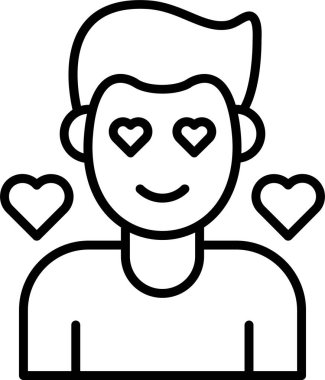 Aşık bir adam. Web simgesi basit illüstrasyon