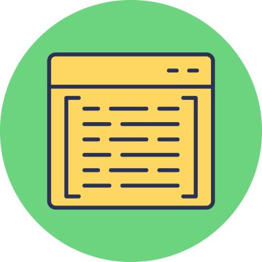 Kodlama ve Geliştirme konsepti simgesi, vektör illüstrasyonu basit tasarım