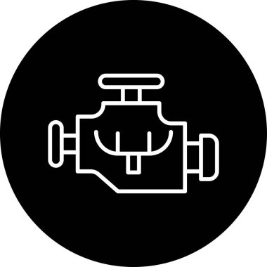 Araba motoru. Web simgesi basit illüstrasyon        