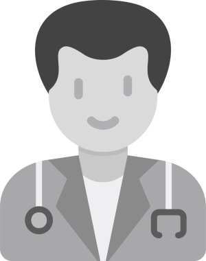 Erkek doktor simgesi, vektör illüstrasyonu 