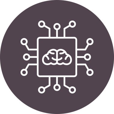 Yapay Zeka web simgesi, vektör illüstrasyonu