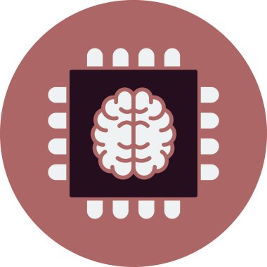 Yapay Zeka simgesi, vektör illüstrasyonu 