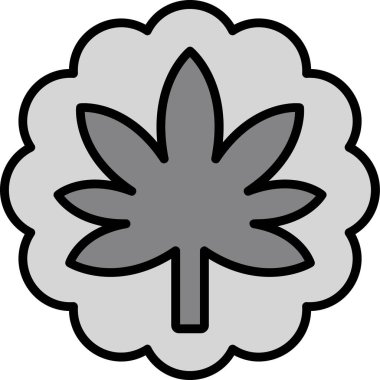 Marihuana ikonu, ot sembolü, vektör illüstrasyonu