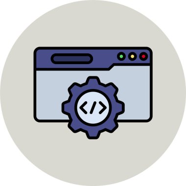 Özet biçiminde bir web arayüzü simgesi olarak gösterilen soyut vektör API.