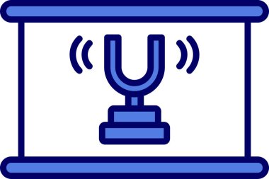 Rezonans ayarı çatal ikonu. Beyaz arkaplanda izole.