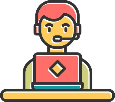 Operatör web simgesi, basit vektör illüstrasyonu