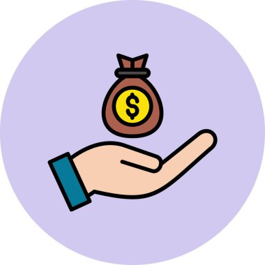  Gelir. Web simgesi basit illüstrasyon