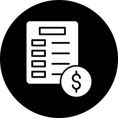 Fatura işi simgesi vektör illüstrasyonu