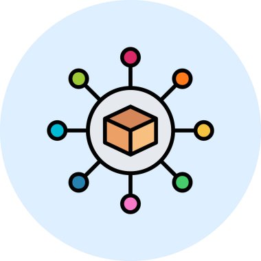 Dağıtım simgesi tasarımının vektör illüstrasyonu