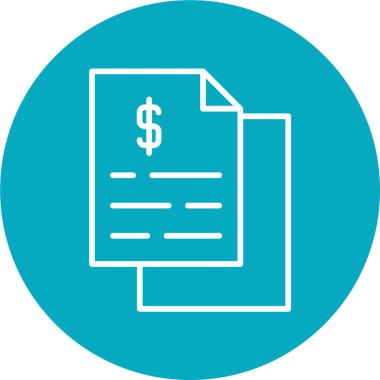 Minimalist bir dizaynda bir belge simgesinin vektör illüstrasyonu.