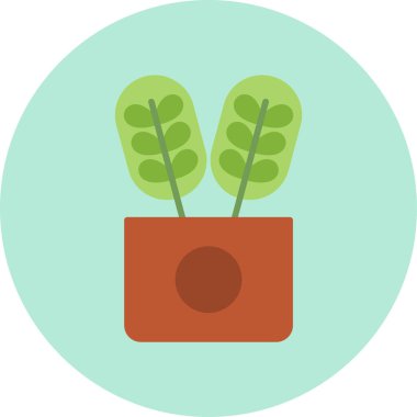 Calathea bitkisi. Web simgesi basit illüstrasyon