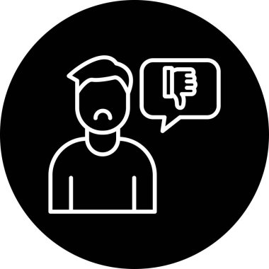 Hoşlanmamak, başparmak simgesi, vektör illüstrasyonu