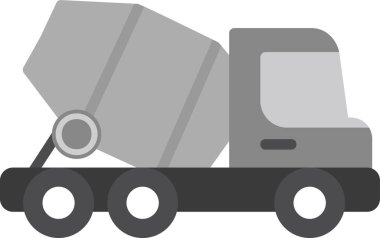 Beton karıştırıcı kamyon ikonu vektör illüstrasyonu