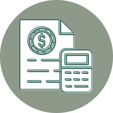 Basit muhasebe düz simgesi vektör illüstrasyonu.