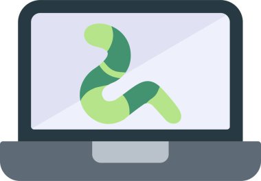 Worm Modern Simgesi, Beyaz Arkaplanda Vektör İllüstrasyonu 