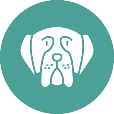 Mastiff köpek başı ikon vektör illüstrasyonu 