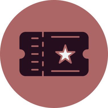 Bir bilet simgesinin vektör illüstrasyonu 