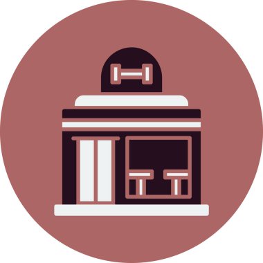 Spor salonu. Web simgesi basit illüstrasyon